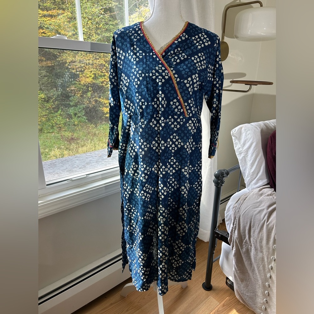 Saaki Kurta India Cotton Dress Cover-up Large